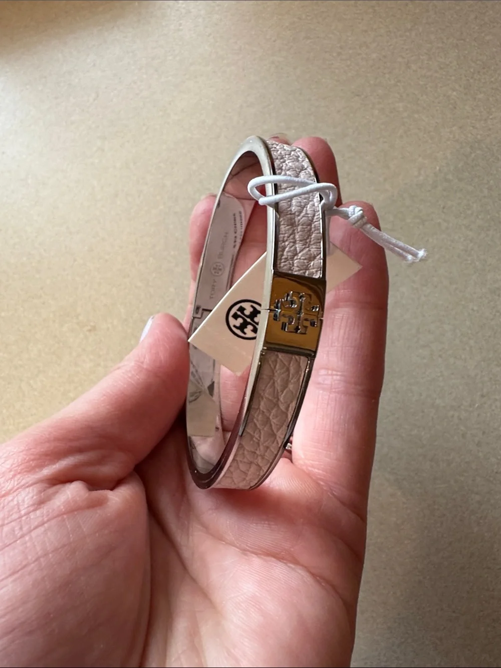 Tory Burch skinny leather inlay cuff bracelet NWT jewelry